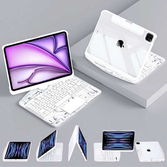 360 Swivel Magic Keyboard Clear Case for Ipad Air6 11Inch 2024 with Smart Trackpad for Ipad Pro 6Th Generation Gen Rotating Case