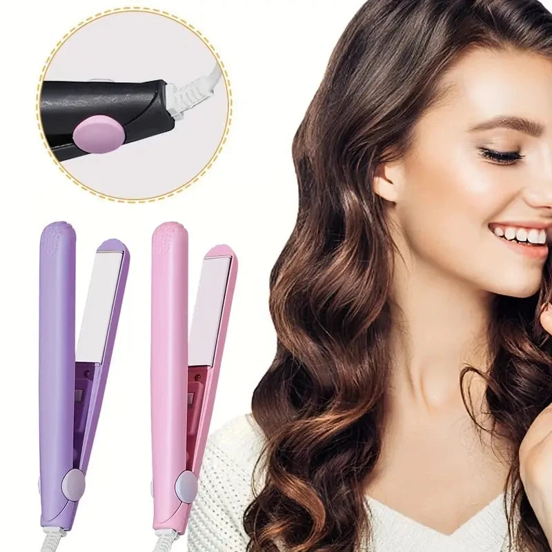 Mini Hair Straightener, Multi-Color Splint, Quick Heating, Non-Damaging Ceramic Plate, Bangs Clip, Curling and Straightening