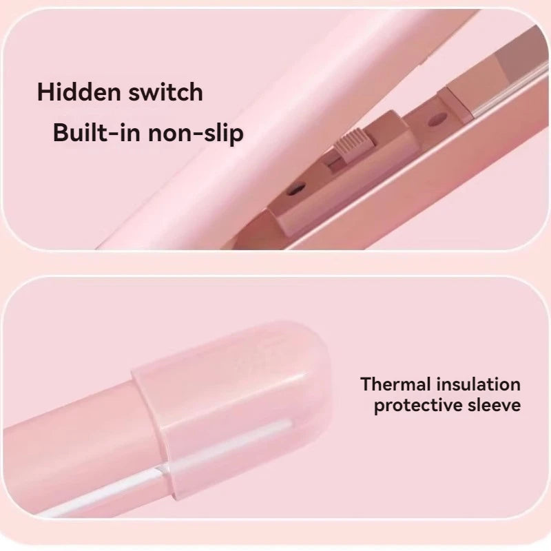 Mini Hair Straightener, Multi-Color Splint, Quick Heating, Non-Damaging Ceramic Plate, Bangs Clip, Curling and Straightening