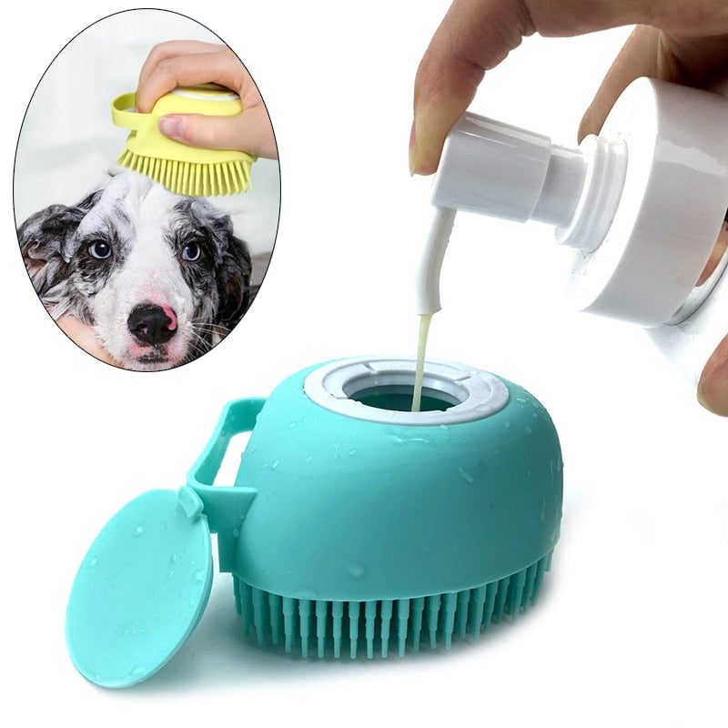 Puppy Bath Brush with Automatic Soap Dispenser