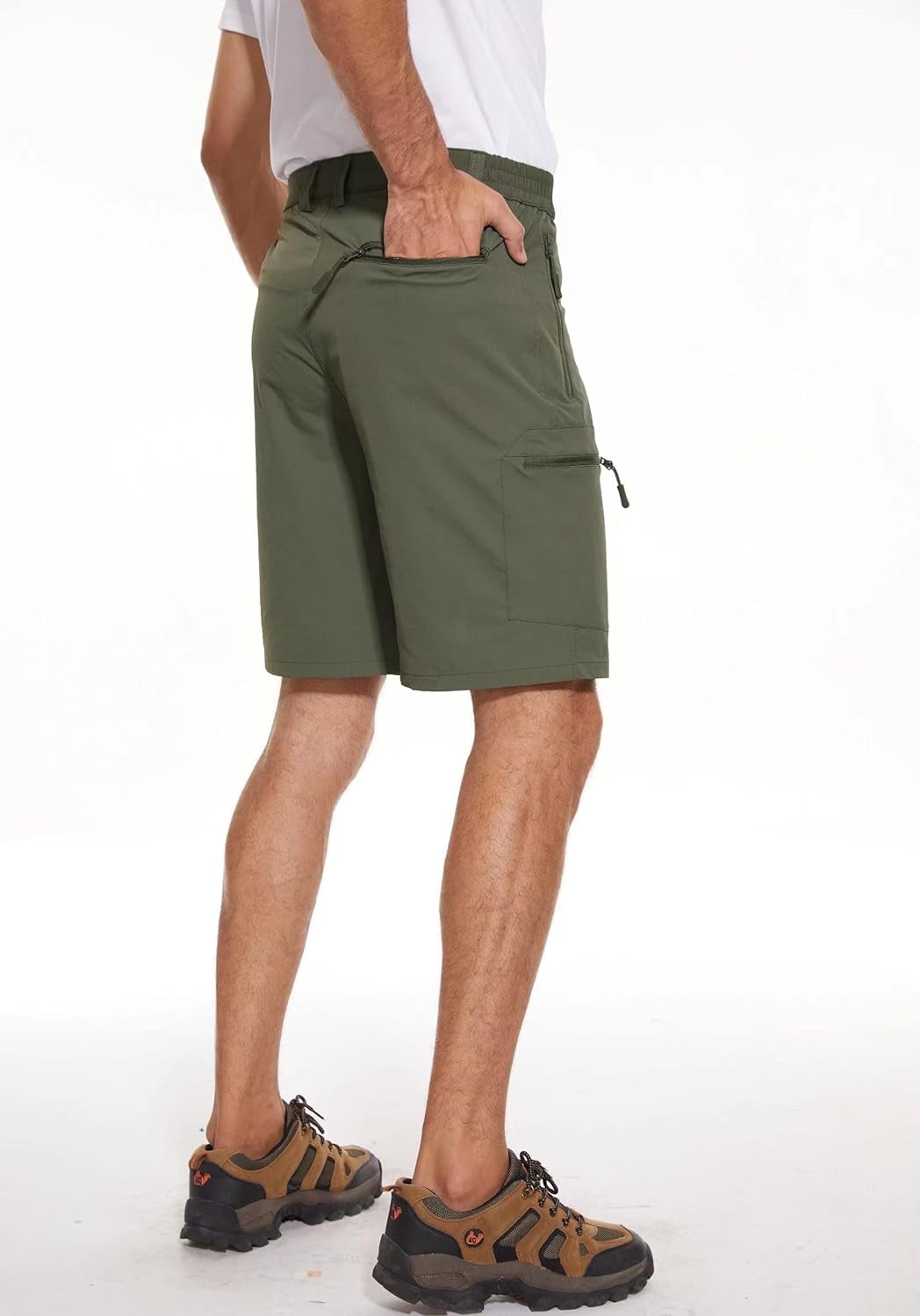 MAGCOMSEN Men'S Hiking Shorts 5 Zipper Pockets Ripstop, Quick Dry, Lightweight, Summer Shorts for Work, Camping, Travel