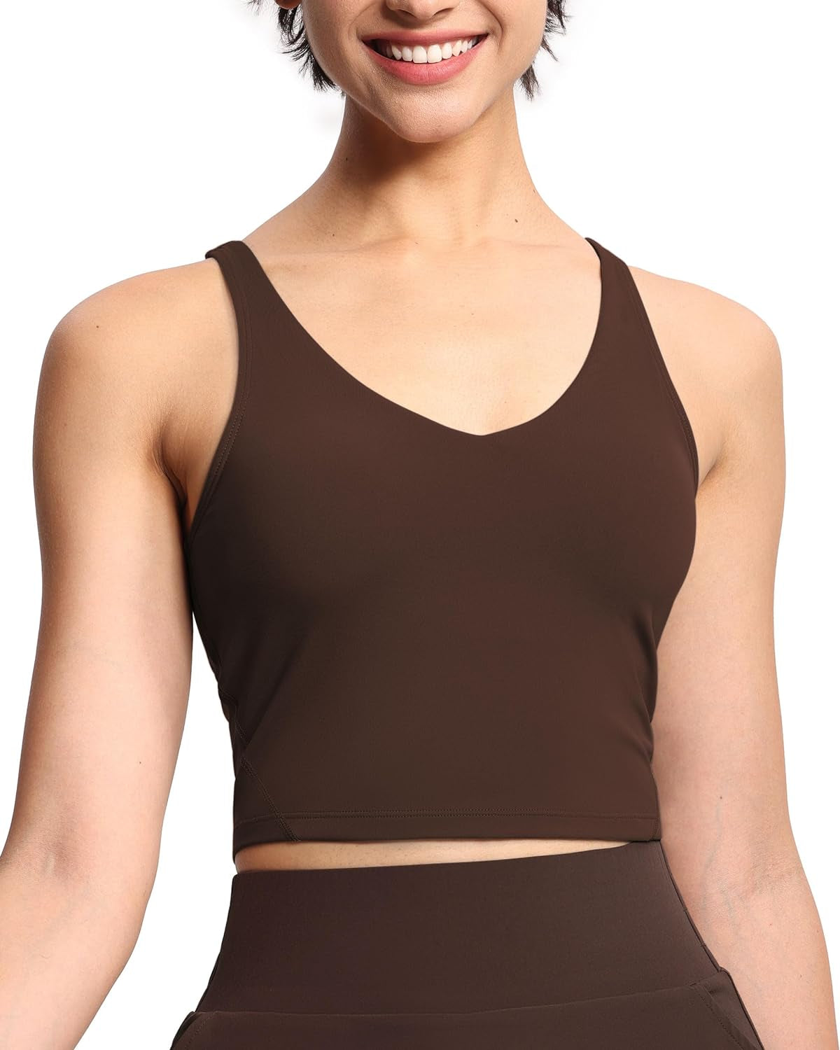 THE GYM PEOPLE Womens' Sports Bra Longline Wirefree Padded with Medium Support