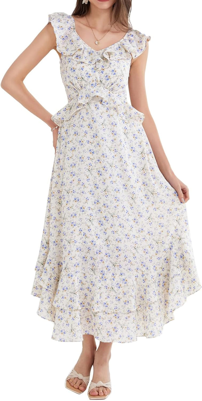 GRACE KARIN Summer Floral Maxi Dress