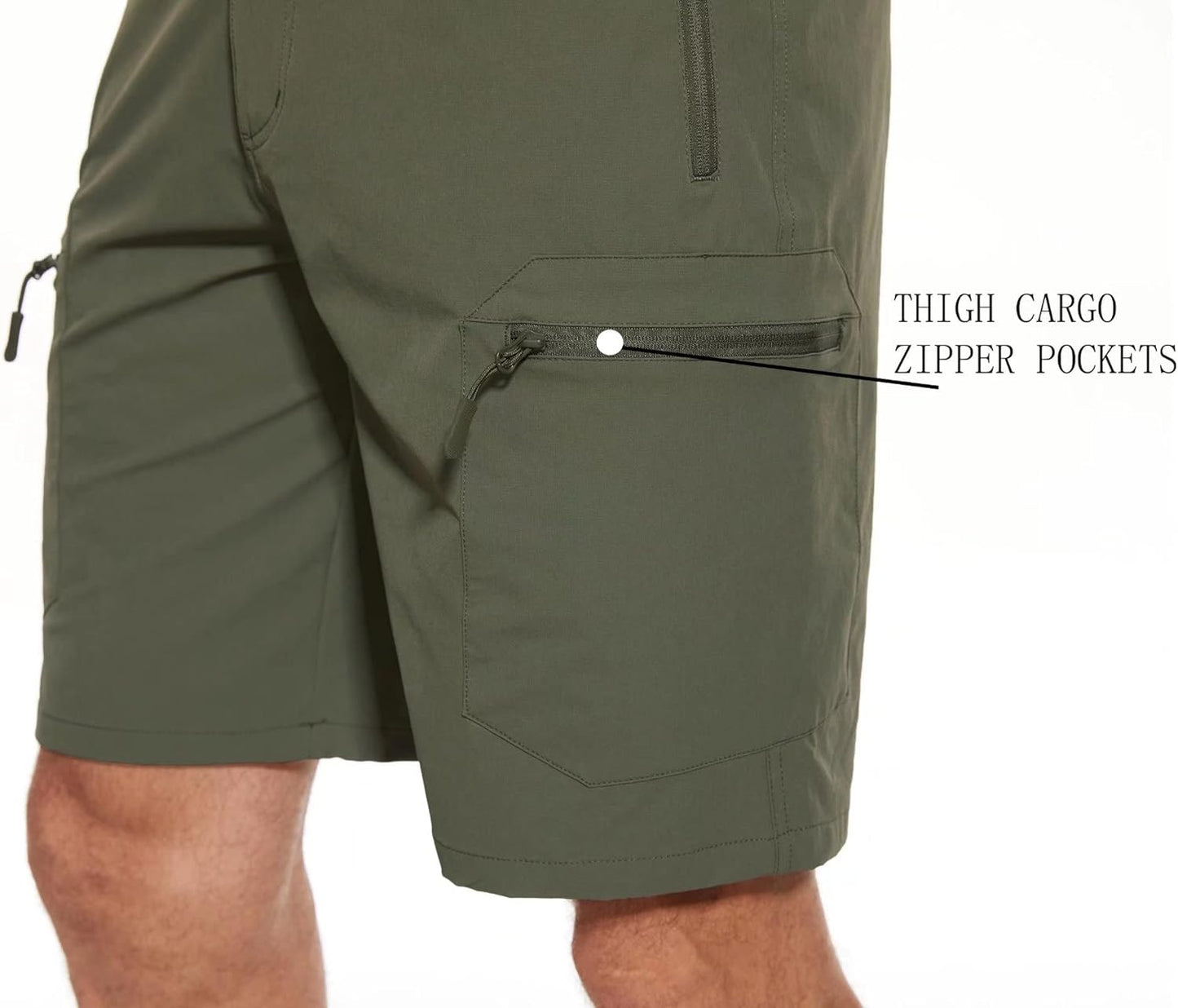 MAGCOMSEN Men'S Hiking Shorts 5 Zipper Pockets Ripstop, Quick Dry, Lightweight, Summer Shorts for Work, Camping, Travel