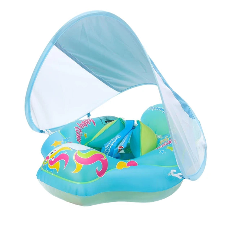 Inflatable Pool Float with Canopy & Hand Pump