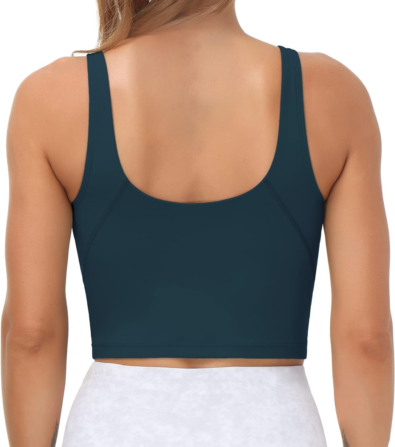 THE GYM PEOPLE Womens' Sports Bra Longline Wirefree Padded with Medium Support