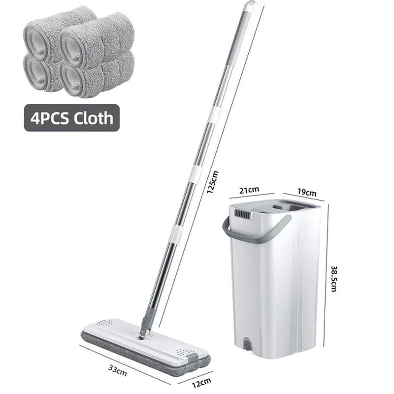 Floor Magic Flat Squeeze Mop with Bucket 