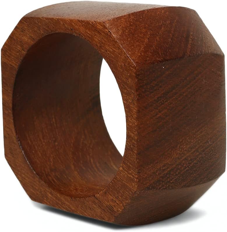 Wooden Napkin Rings Set of 6 