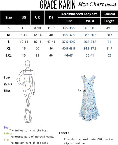 GRACE KARIN Summer Floral Maxi Dress