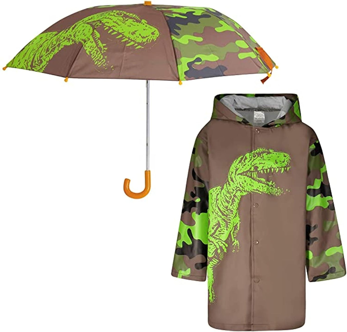 Kids Umbrella for Girls and Boys & Rain Coats Set -Toddler Umbrellas Kids Raincoat Boys Girls Jacket (3-9 Years)