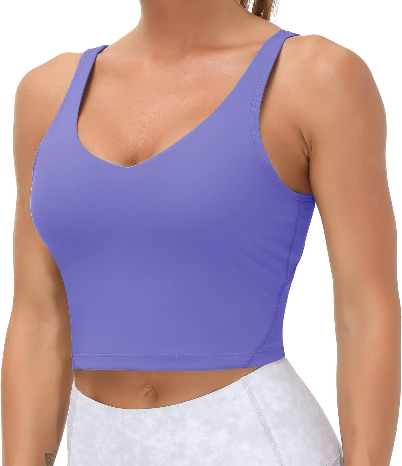 THE GYM PEOPLE Womens' Sports Bra Longline Wirefree Padded with Medium Support