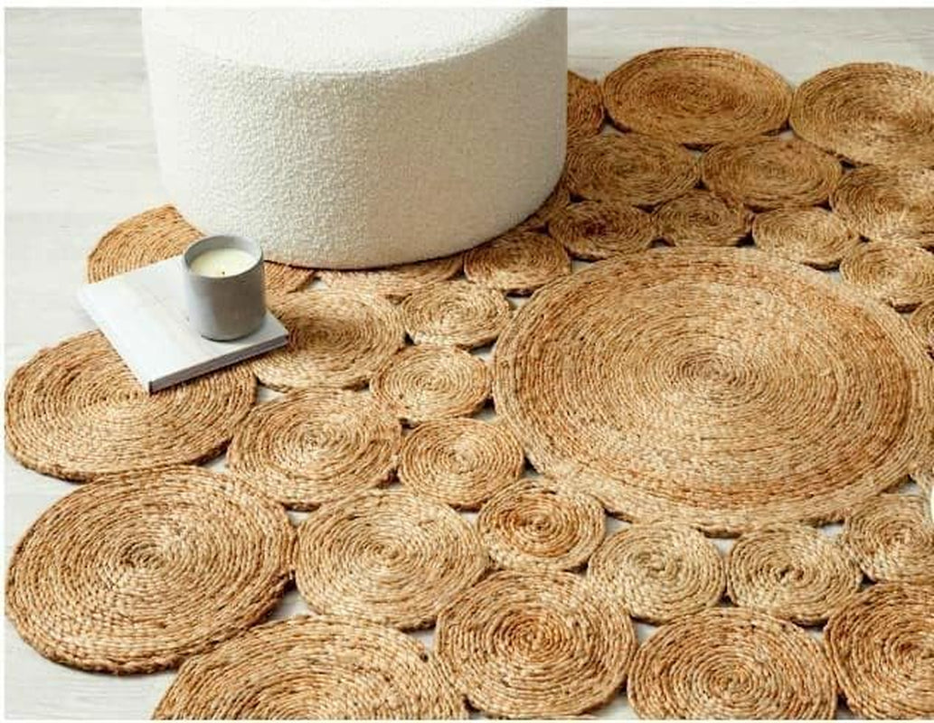 Handwoven Jute Round Area Rug 