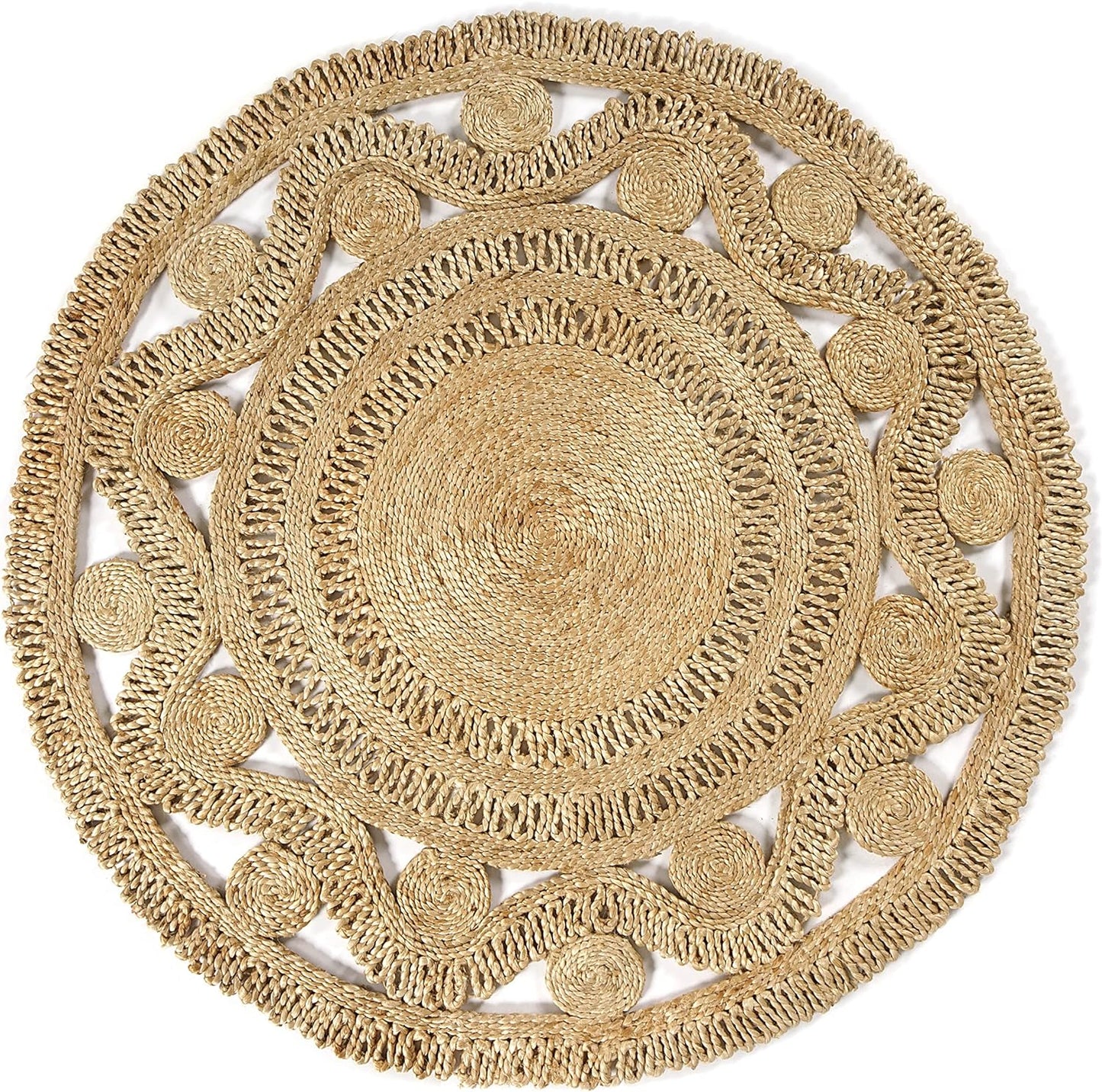 Handwoven Jute Round Area Rug 