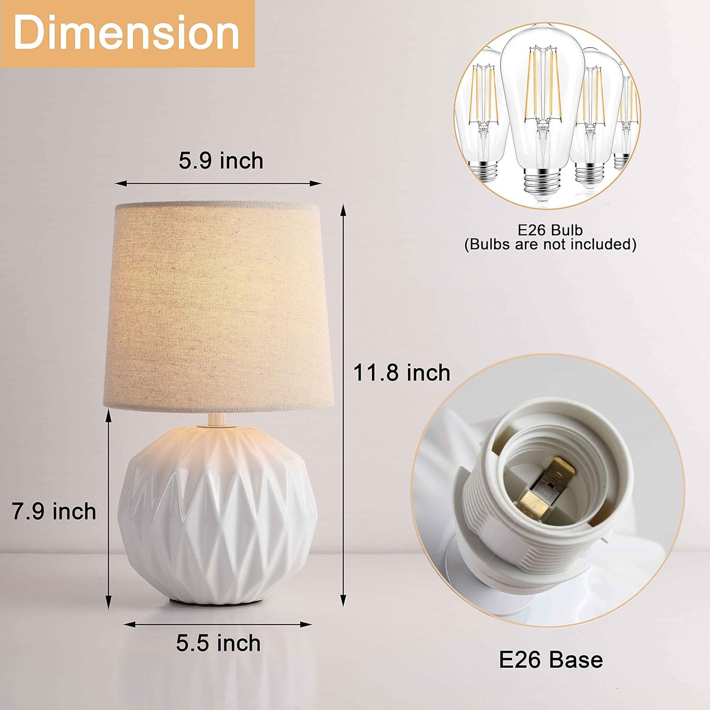 White Ceramic Table Lamp 