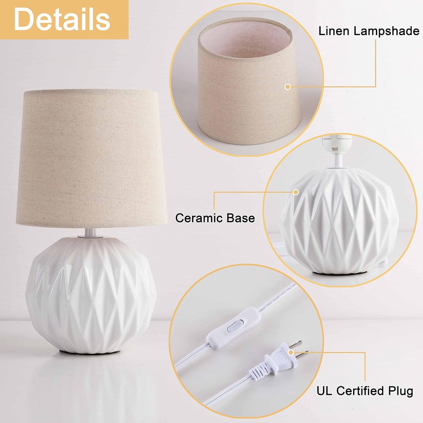 White Ceramic Table Lamp 