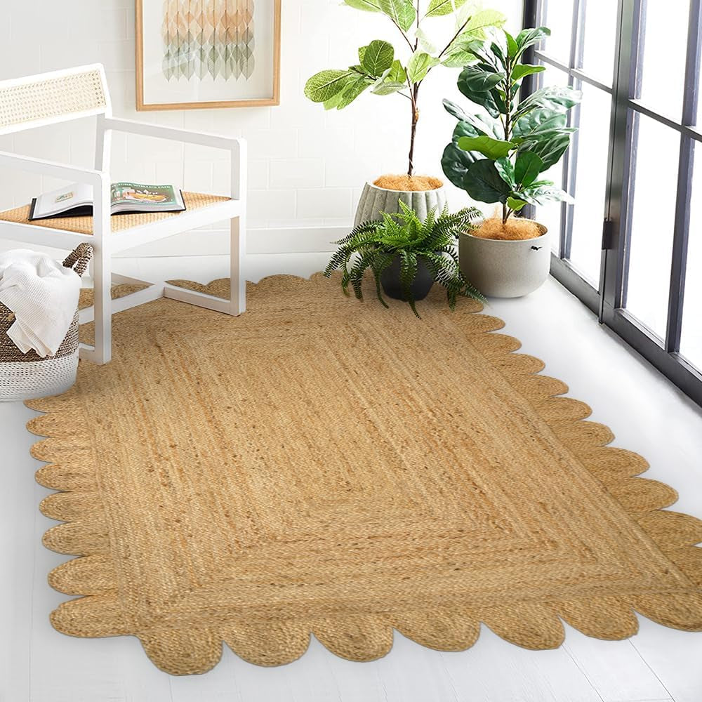 Scalloped Jute Area Rugs 