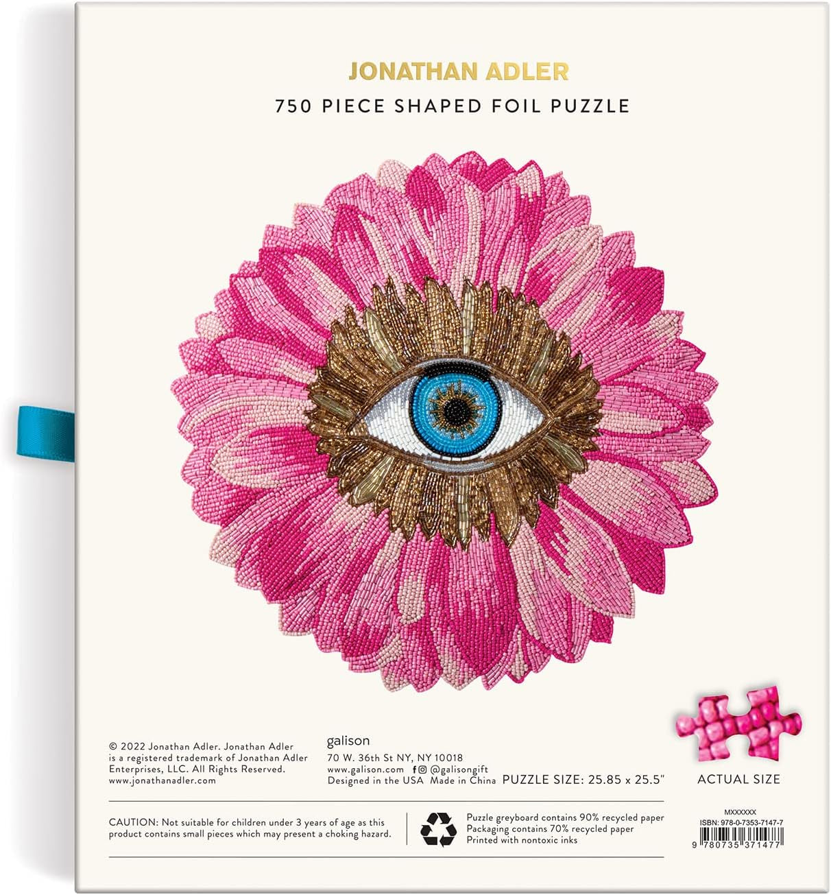 Jonathan Adler Petals 750 Piece Shaped Puzzle from Galison - Featuring Iconic Art by Jonathan Adler, Thick and Study Pieces, Challenging and Beautiful Jigsaw Puzzle for Adults, Great Gift Idea!