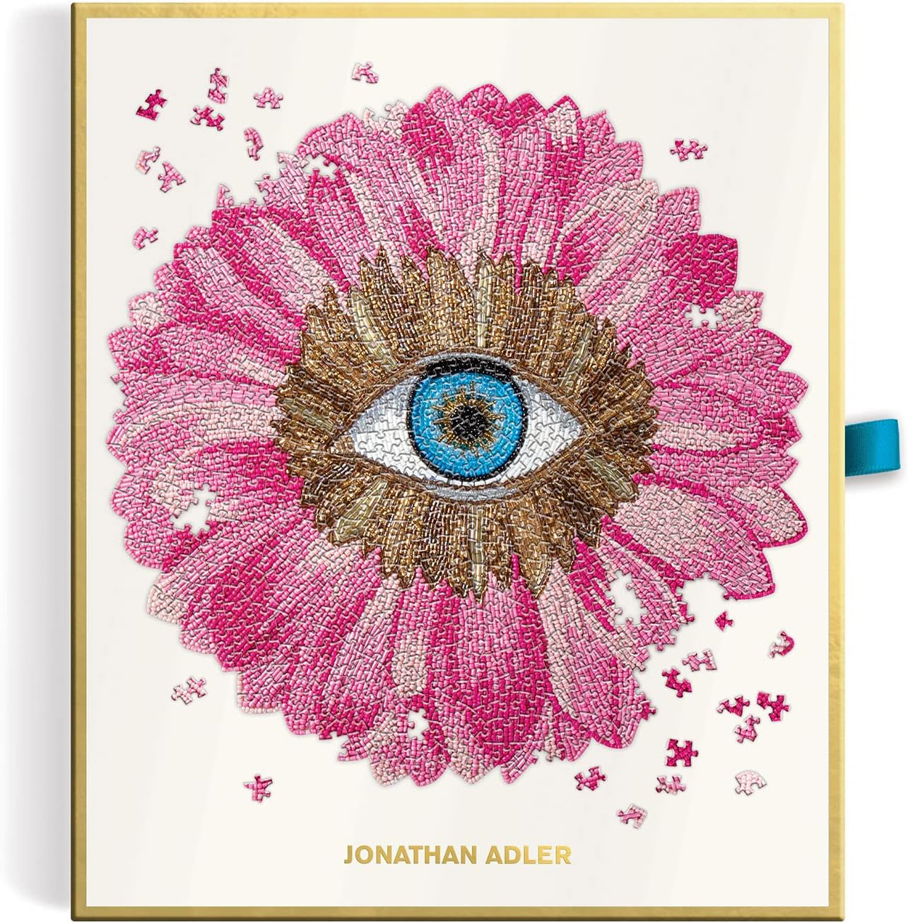 Jonathan Adler Petals 750 Piece Shaped Puzzle from Galison - Featuring Iconic Art by Jonathan Adler, Thick and Study Pieces, Challenging and Beautiful Jigsaw Puzzle for Adults, Great Gift Idea!