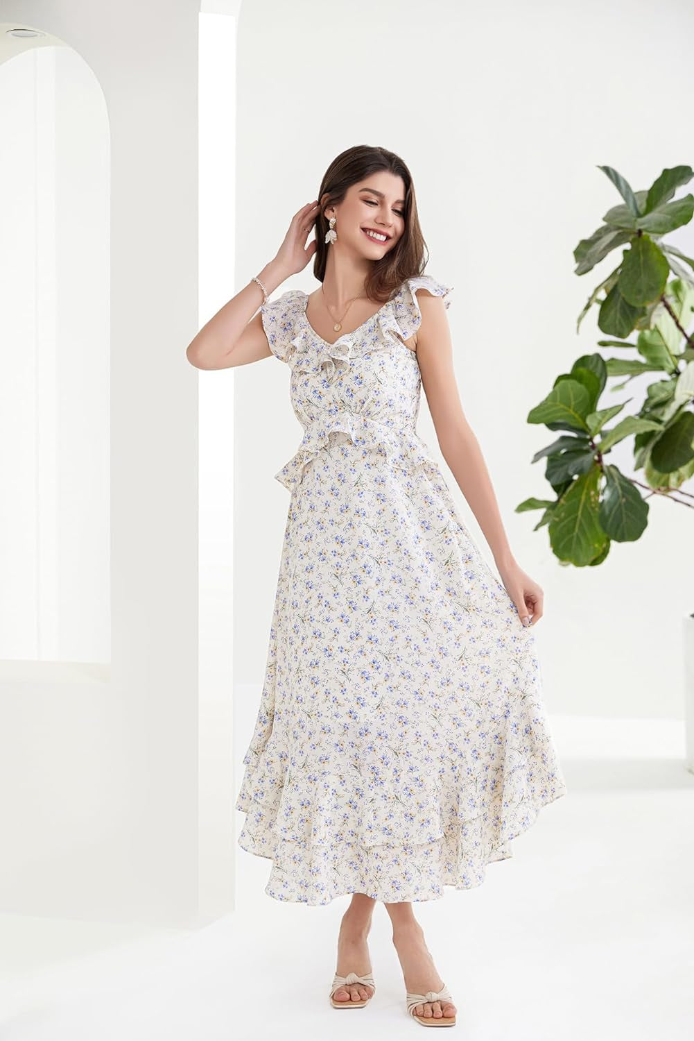 GRACE KARIN Summer Floral Maxi Dress