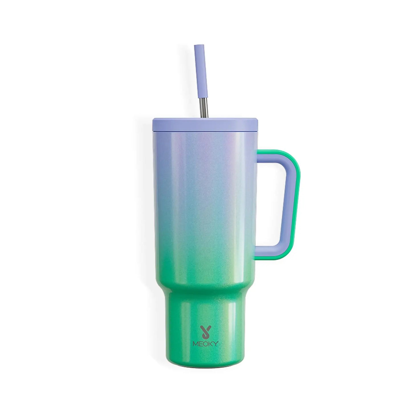 Portable Spring Tumbler Cups, Food Grade Meoky Cup, 40Oz Tumbler with Handle, Reusable Vacuum Tumbler Cups, Insulated Tumbler with Lid and Straws, Leak Resistant Lid Water Bottle, 40 Ounce Tumbler, Insulated Cup, Mother'S Day Gift