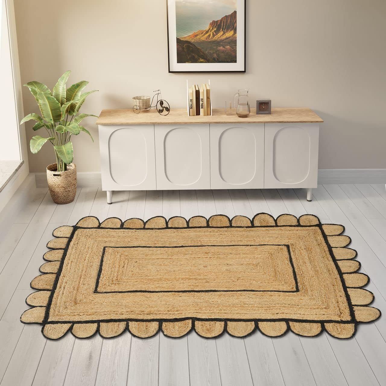 Scalloped Jute Area Rugs 