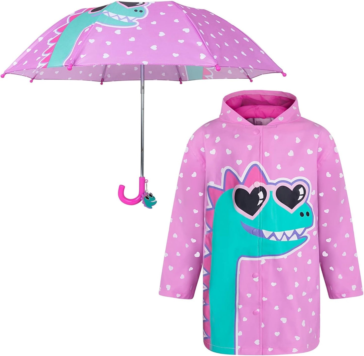 Kids Umbrella for Girls and Boys & Rain Coats Set -Toddler Umbrellas Kids Raincoat Boys Girls Jacket (3-9 Years)