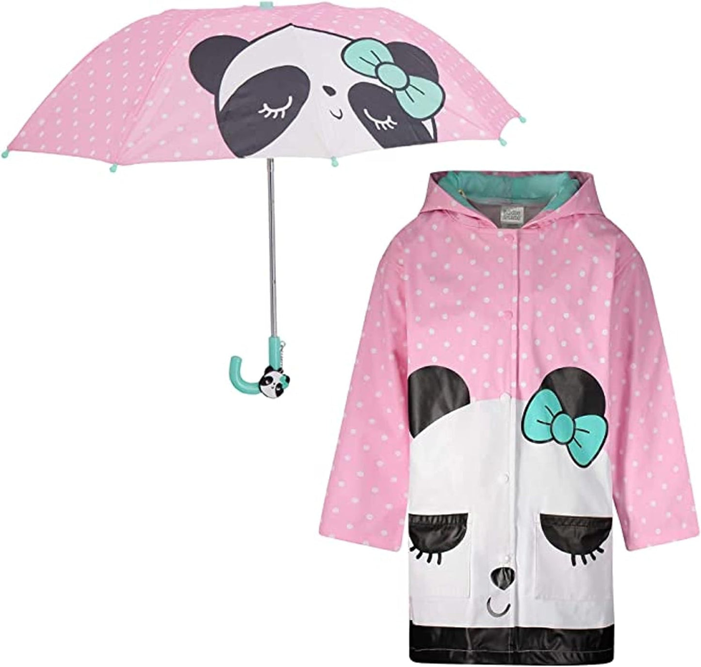 Kids Umbrella for Girls and Boys & Rain Coats Set -Toddler Umbrellas Kids Raincoat Boys Girls Jacket (3-9 Years)