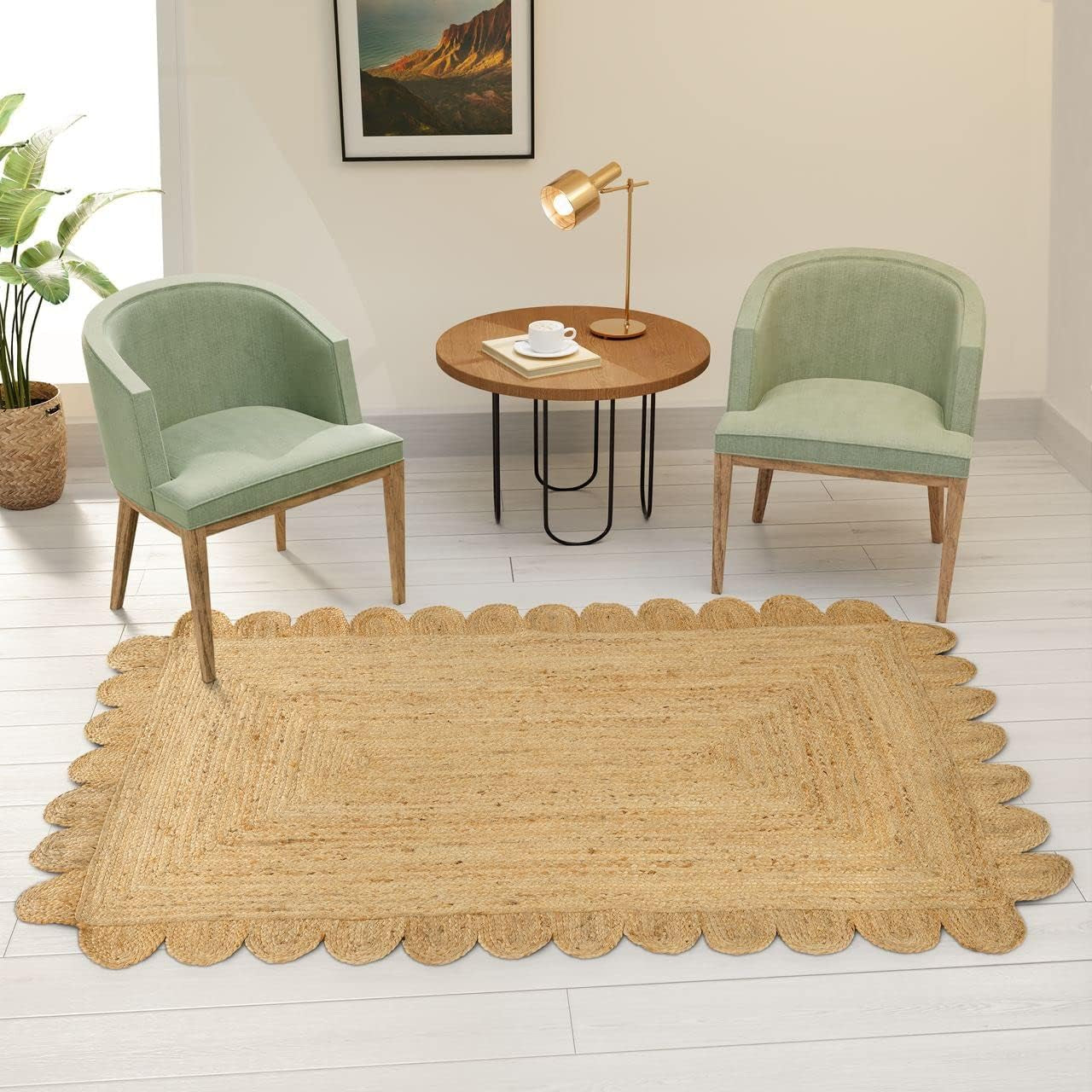 Scalloped Jute Area Rugs 