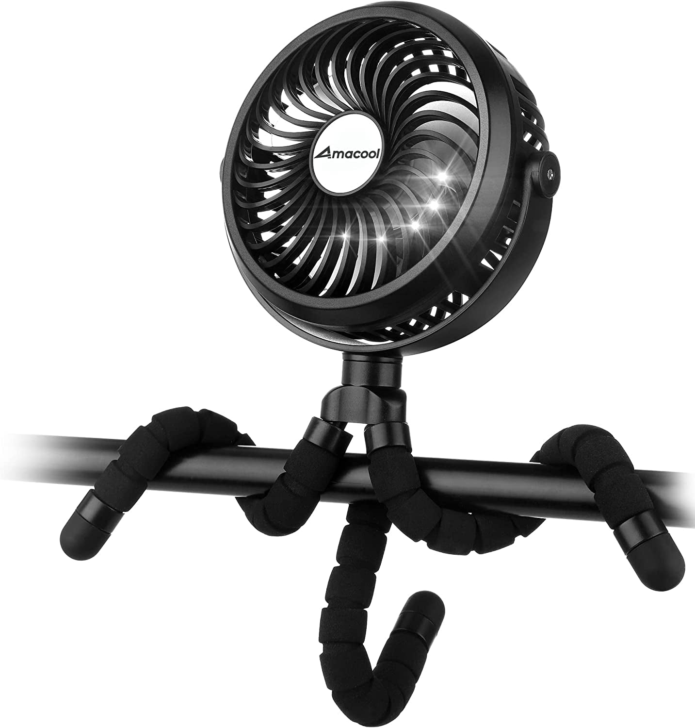 AMACOOL Battery Operated Stroller Fan With Flexible Tripod 