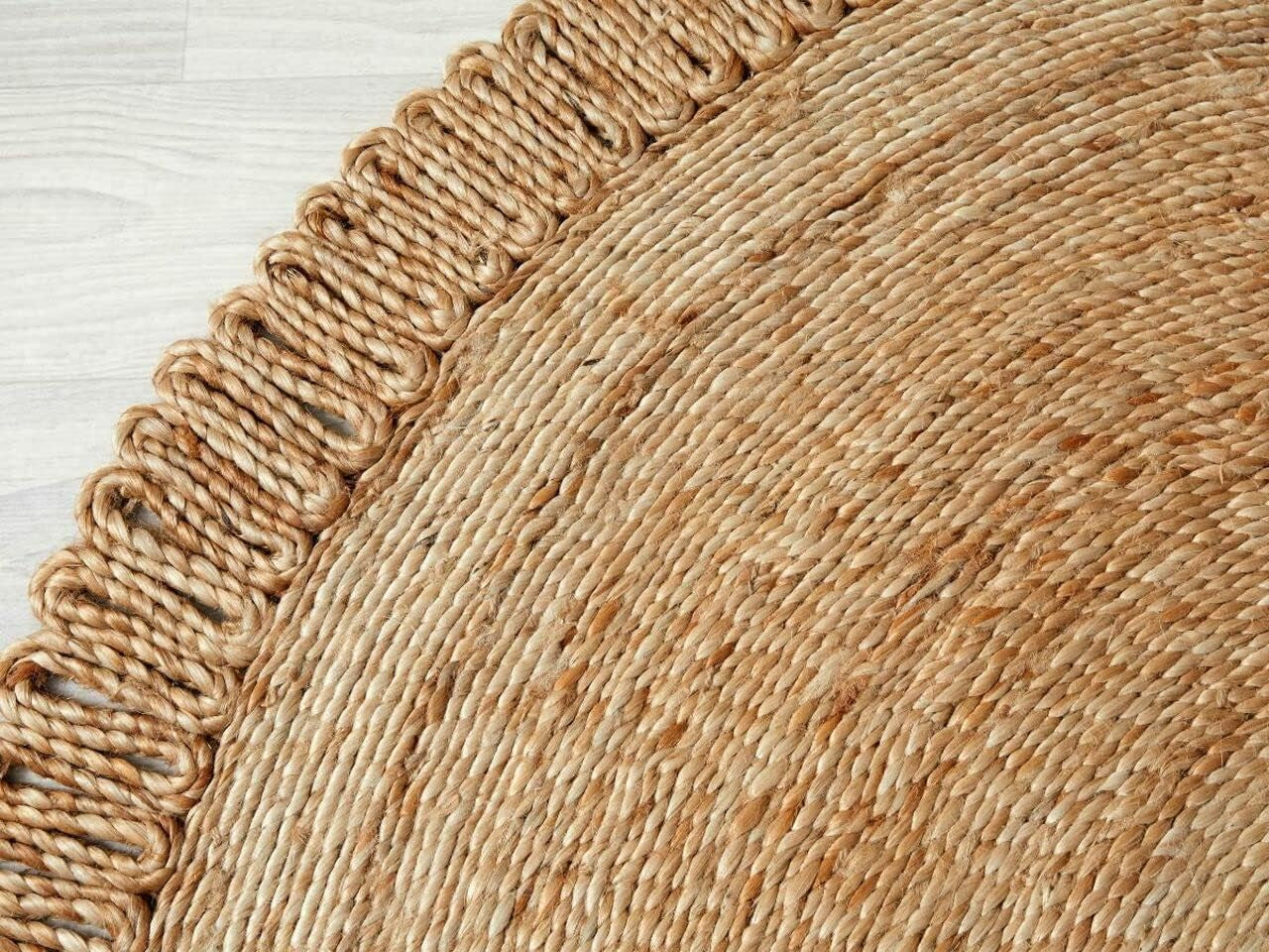 Handwoven Jute Round Area Rug 