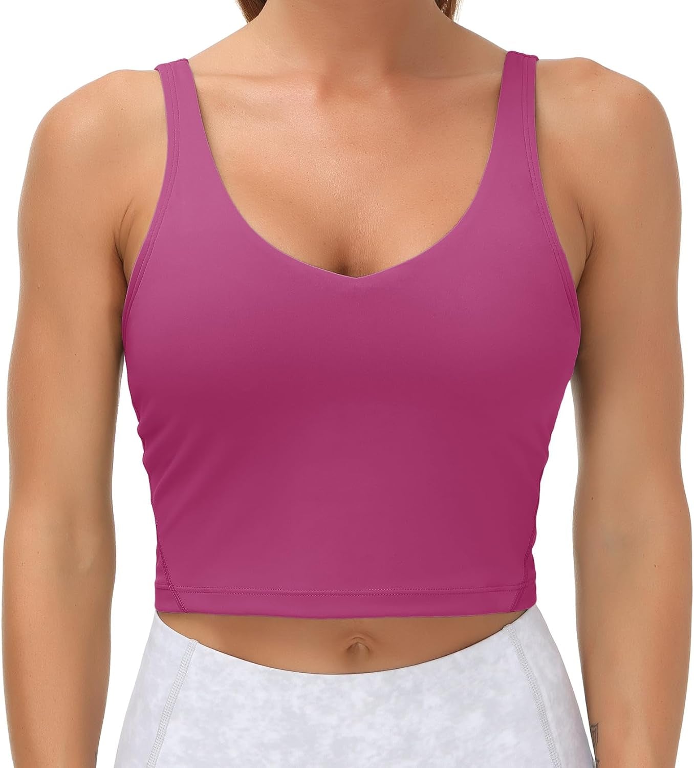 THE GYM PEOPLE Womens' Sports Bra Longline Wirefree Padded with Medium Support