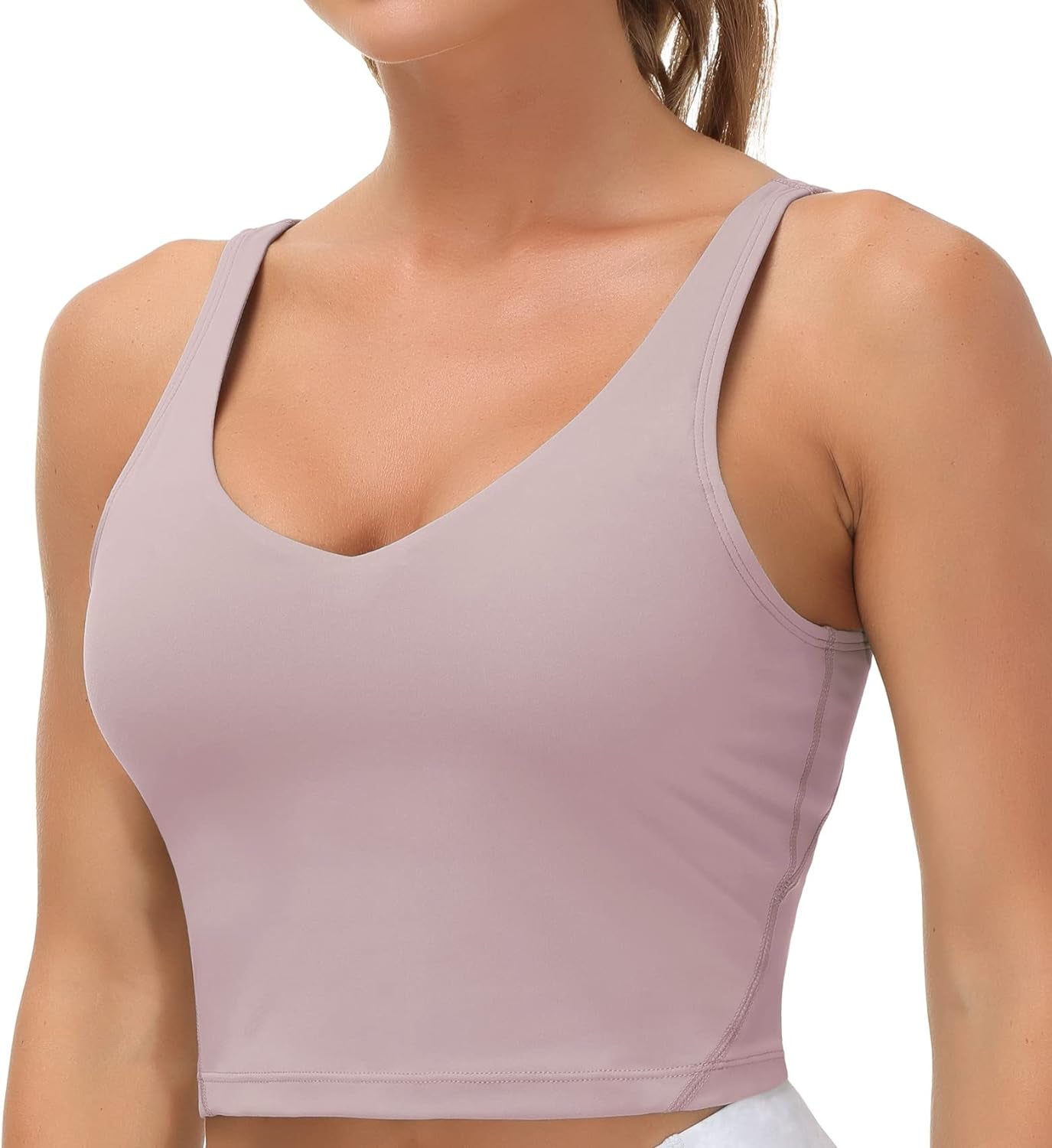 THE GYM PEOPLE Womens' Sports Bra Longline Wirefree Padded with Medium Support