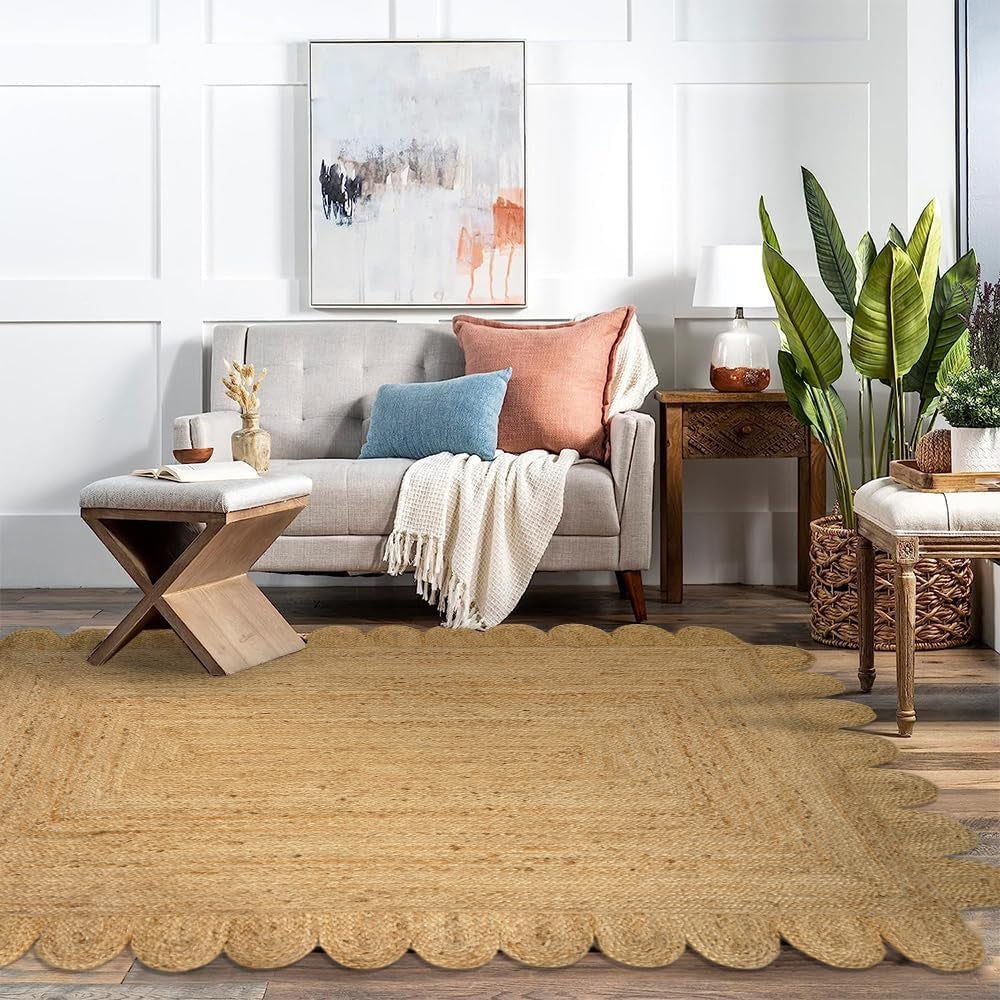 Scalloped Jute Area Rugs 