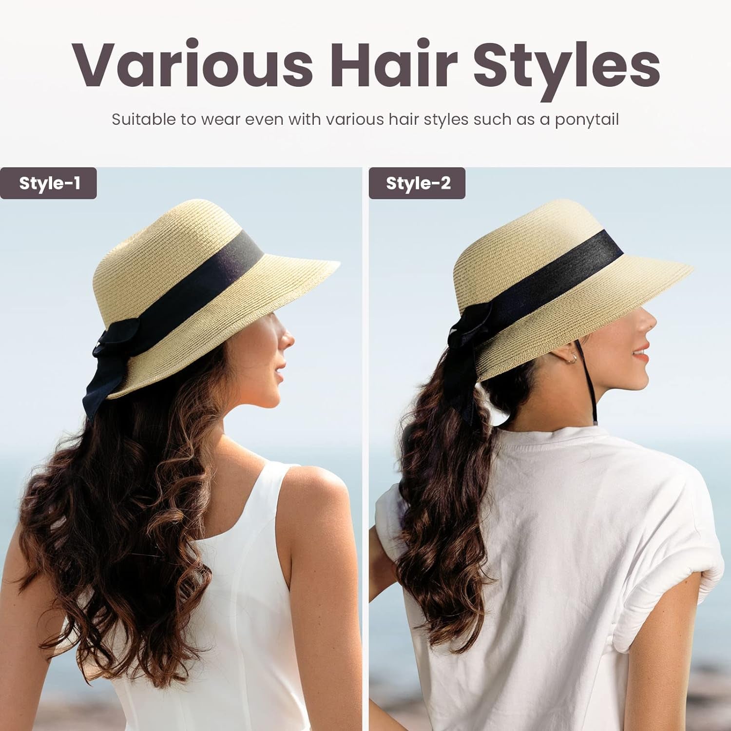 Verabella Sun Hats for Women UPF 50+ Women'S Lightweight Foldable/Packable Beach Sun Hat