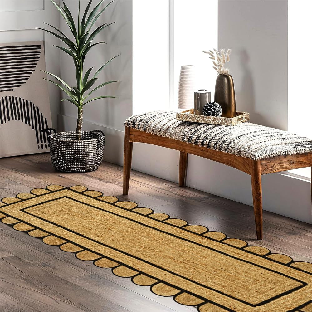 Scalloped Jute Area Rugs 