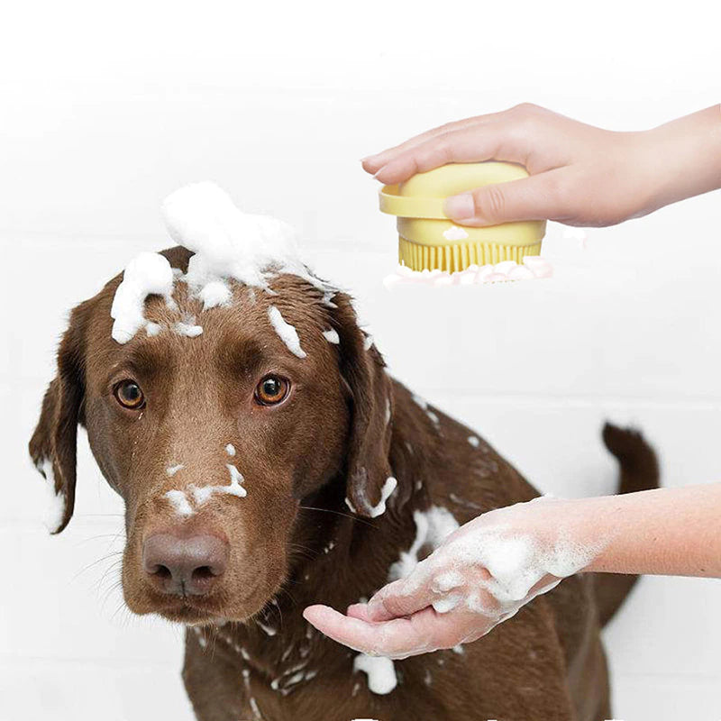 Puppy Bath Brush with Automatic Soap Dispenser